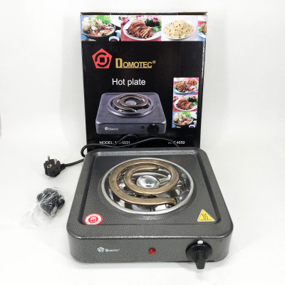 Электроплита Domotec MS-5531, электроплита настольная одноконфорочная, электроплита для дачи. Цвет: серый