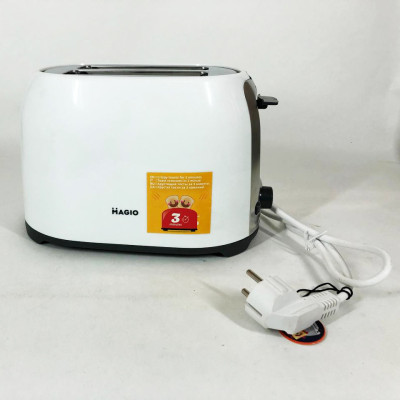 Тостер MAGIO MG-272W 750 Вт, тостер кухонний, тостер для дому, тостерниця, сендвіч-тостер. Колір: білий