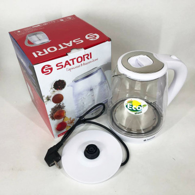 Электрочайник Satori SGK-4105-WT 1.8 л 1500 Вт, стильный электрический чайник.