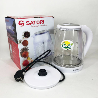 Электрочайник Satori SGK-4105-WT 1.8 л 1500 Вт, стильный электрический чайник.