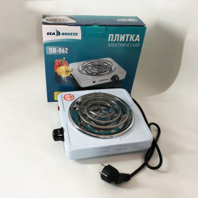 Настільна плита електрична Sea Breeze SB-062 1000 Вт, настільна одноконфоркова, плита побутова