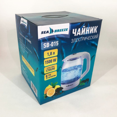 Электрочайник SeaBreeze SB-015 1.8 л чайники с подсветкой электронный чайник тихий электрический чайник