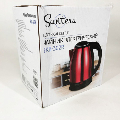 Электрочайник Suntera EKB-302R 1500 Вт, стильный электрический чайник, электронный чайник