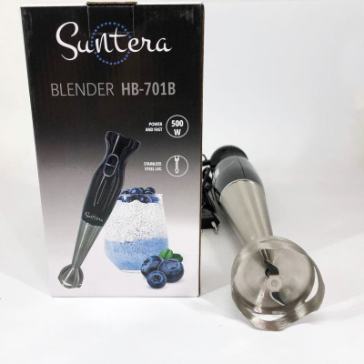 Блендер Suntera HB-701B 500 Вт, 2 режими швидкості, ніжка нержавіюча сталь, блендер переносний