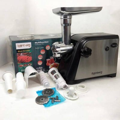Мясорубка Rainberg RB-672 3000W электрическая с реверсом и соковыжималкой, мясорубка электрическая металл Мясорубка Rainberg RB-672 3000W электрическая с реверсом и соковыжималкой, мясорубка электрическая металл