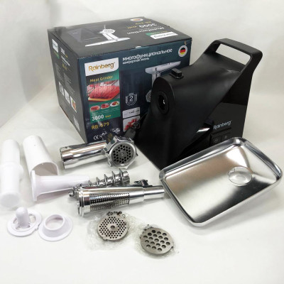 Мясорубка Rainberg RB-679 3000W с соковыжималкой, электромясорубка для дома, электромясорубка с реверсом
