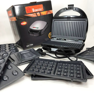 Мультипекар 6в1 зі знімними формами Domotec MS-7706, сендвічниця 4в1, домашній гриль для шаурми