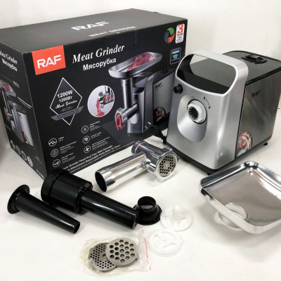 Электрическая мясорубка RAF R.3396 с функцией реверса 2500W, электромясорубка для дома.