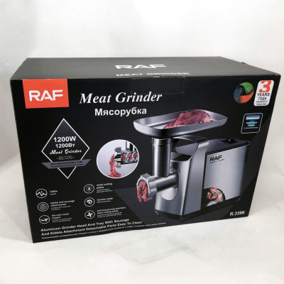 Электрическая мясорубка RAF R.3396 с функцией реверса 2500W, электромясорубка для дома.