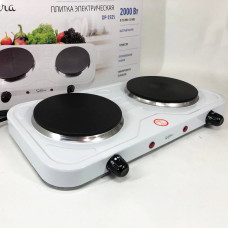 Плита електрична Suntera DP-1925 2000 Вт. Електроплита двоконфоркова настільна. Колір: білий