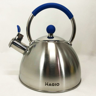 Чайник со свистком Magio MG-1190 2.5 л, хороший чайник со свистком, металлический чайник из нержавеющей стали.