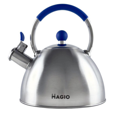 Чайник со свистком Magio MG-1190 2.5 л, хороший чайник со свистком, металлический чайник из нержавеющей стали.