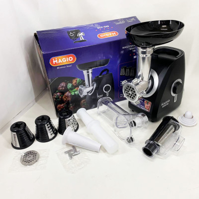 Мясорубка MAGIO MG-270 2200 Вт Мясорубка с насадками для нарезки овощей, Мясорубка электрическая для мяса
