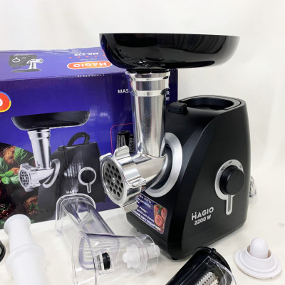 Мясорубка MAGIO MG-270 2200 Вт Мясорубка с насадками для нарезки овощей, Мясорубка электрическая для мяса