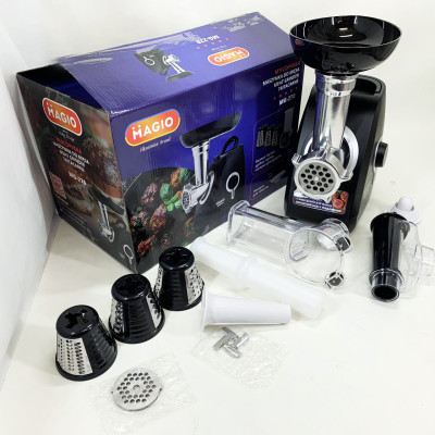 Мясорубка MAGIO MG-270 2200 Вт Мясорубка с насадками для нарезки овощей, Мясорубка электрическая для мяса