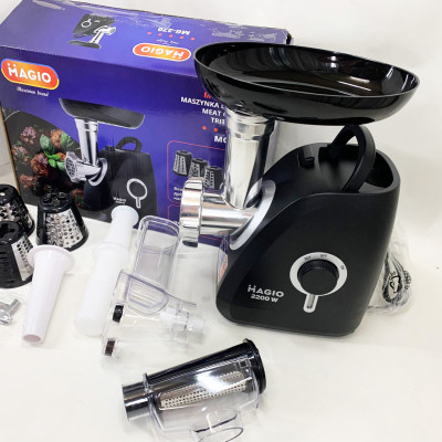 Мясорубка MAGIO MG-270 2200 Вт Мясорубка с насадками для нарезки овощей, Мясорубка электрическая для мяса