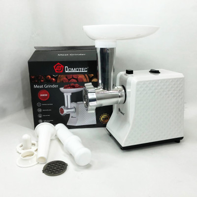 М'ясорубка електрична Domotec R3391 2000W, Потужна компактна м'ясорубка для дому, М'ясорубка 3 в 1