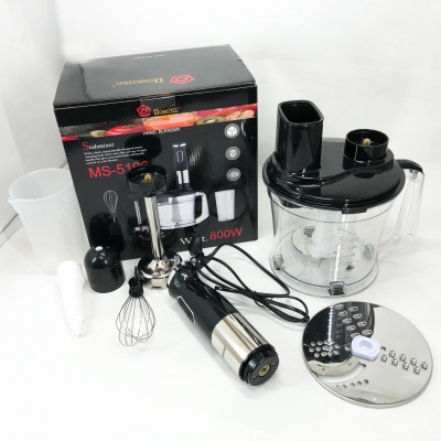 Блендер заглибний багатофункціональний 5-в-1 Domotec MS-5106 800 W, Портативний блендер подрібнювач