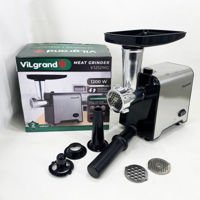 М'ясорубка електрична з нержавіючої сталі VILGRAND V1212MG сталева 1200 Вт М'ясорубка електрична з нержавіючої сталі VILGRAND V1212MG сталева 1200 Вт