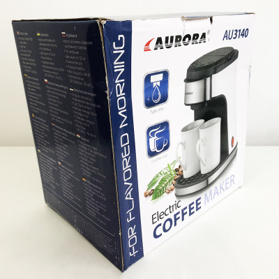 Кофеварка капельная AURORA AU-3140, домашняя кофеварка, маленькая кофемашина для дома