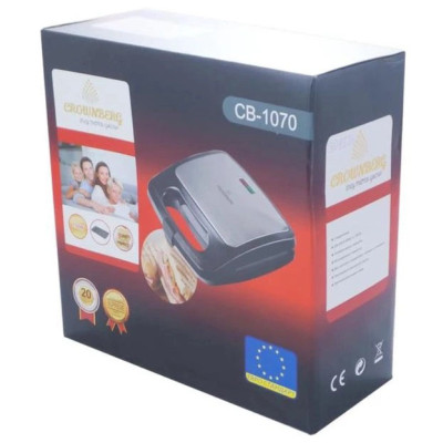 Сендвічниця Crownberg CB-1070 З Ґратами Гриль, бутербродниця, тостерниця, бутербродниця побутова
