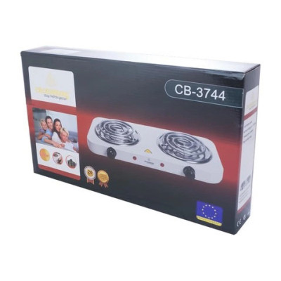 Плита электрическая настольная Crownberg CB-3744 двухконфорочная спиральная 2000 Вт.