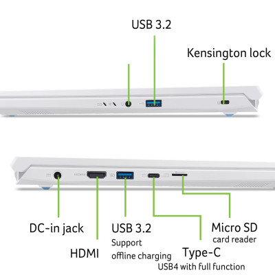 Ноутбук Acer Nitro V 14 ANV14-62 14.5" WQXGA IPS, AMD R7-350, 32GB, F1TB, NVD5060-8, Lin, білий