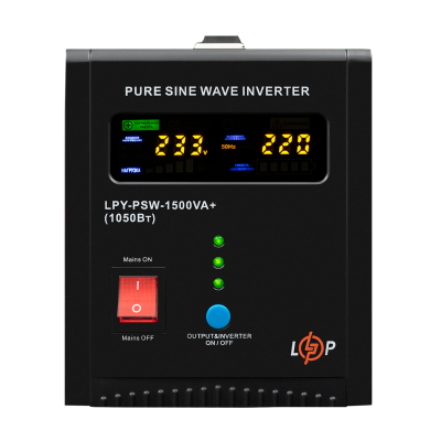ДБЖ LogicPower LPY-PSW-1500VA+ (1050Вт) 10A/15A з правильною синусоїдою 24V ДБЖ LogicPower LPY-PSW-1500VA+ (1050Вт) 10A/15A з правильною синусоїдою 24V