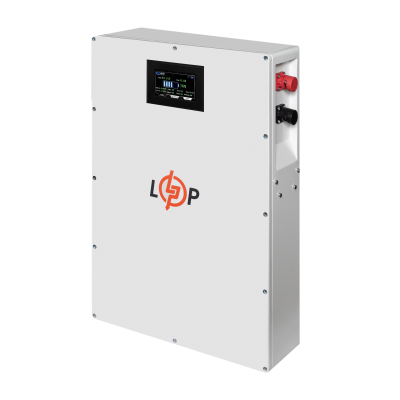 Акумулятор LP LiFePO4 51,2V - 100 Ah (5120Wh) (BMS 100A/50А) метал LCD Smart RS485/CAN JK настінний
