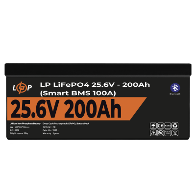 Аккумулятор LP LiFePO4 24V (25,6V) - 200 Ah (5120Wh) (Smart BMS 100А) с BT пластик