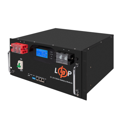 Акумулятор LP LiFePO4 51,2V - 120 Ah 6000Wh (Smart BMS 100A) з LCD RM AB RS485/CAN