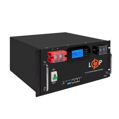 Акумулятор LP LiFePO4 51,2V - 120 Ah 6000Wh (Smart BMS 100A) з LCD RM AB RS485/CAN