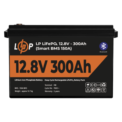 Аккумулятор LP LiFePO4 12,8V - 300 Ah (3840Wh) (Smart BMS 200А) с BT пластик