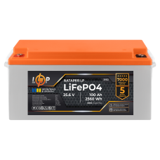 Аккумулятор LP LiFePO4 25,6V - 100 Ah (2560Wh) (BMS 150A/75А) пластик для ИБП