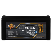 Аккумулятор LP LiFePO4 12,8V - 160 Ah (2048Wh) (BMS 160A/80А) пластик LCD Smart BT