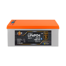 Аккумулятор LP LiFePO4 25,6V - 230 Ah (5888Wh) (BMS 200A/200А) пластик LCD Smart BT
