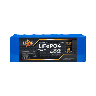 Аккумулятор LP LiFePO4 76,8V - 100 Ah (7680Wh) (BMS 200A/100A)