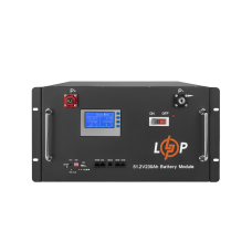 Аккумулятор LP LiFePO4 48V (51,2V) – 230 Ah (11776Wh) (Smart BMS 200A) с LCD RM RS485/CAN