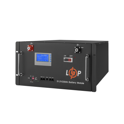 Аккумулятор LP LiFePO4 48V (51,2V) – 230 Ah (11776Wh) (Smart BMS 200A) с LCD RM RS485/CAN