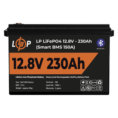Акумулятор LP LiFePO4 12V (12,8V) - 230 Ah (2944Wh) (Smart BMS 150А) з BT пластик