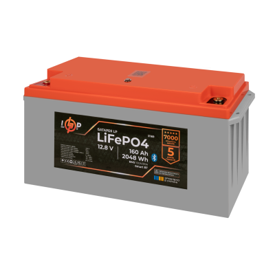 Аккумулятор LP LiFePO4 12,8V - 160 Ah (2048Wh) (BMS 100A/80А) пластик Smart BT