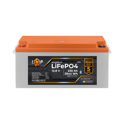 Аккумулятор LP LiFePO4 12,8V - 230 Ah (2944Wh) (BMS 100A/100А) пластик Smart BT Аккумулятор LP LiFePO4 12,8V - 230 Ah (2944Wh) (BMS 100A/100А) пластик Smart BT