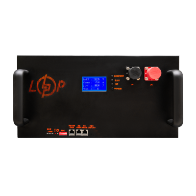 Аккумулятор LP LiFePO4 51,2V - 100 Ah (5120Wh) (BMS 200A/100А) с LCD металлом Smart RM RS485/CAN