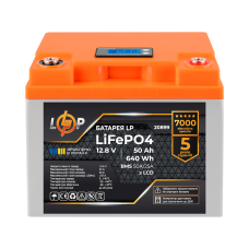 Аккумулятор LP LiFePO4 для ИБП LCD 12V (12,8V) - 50 Ah (640Wh) (BMS 50A/25A) пластик