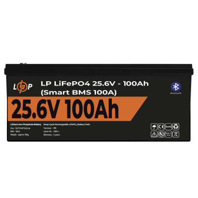 Аккумулятор LP LiFePO4 24V (25,6V) - 100 Ah (2560Wh) (Smart BMS 100А) с BT пластик