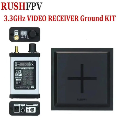 Видеоприемник RushFPV VRX 3.3GHz + Патч Антенна 15dBi для FPV With DVR Version