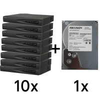 DS-7616NI-Q1(D) 10 шт + DS40HKVS-VX1 Комплект Hikvision