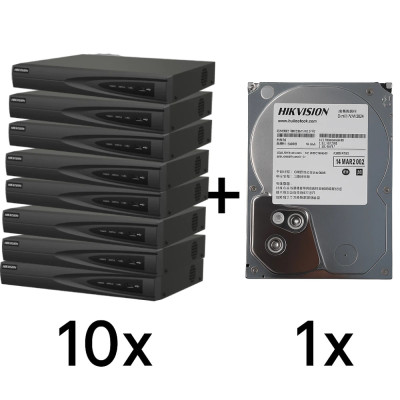 DS-7616NI-Q1(D) 10 шт + DS40HKVS-VX1 Комплект Hikvision