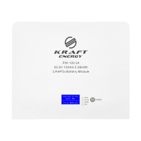 Аккумуляторная батарея литий-железо-фосфатная 25.6В 100А*ч 2560Вт*ч Kraft PW-100-24 LiFePO4 настенный монтаж