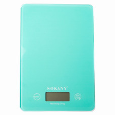 Весы для кухни Sokany до 5 кг электронные на батарейках Lugi Бирюзовый SK-19027M